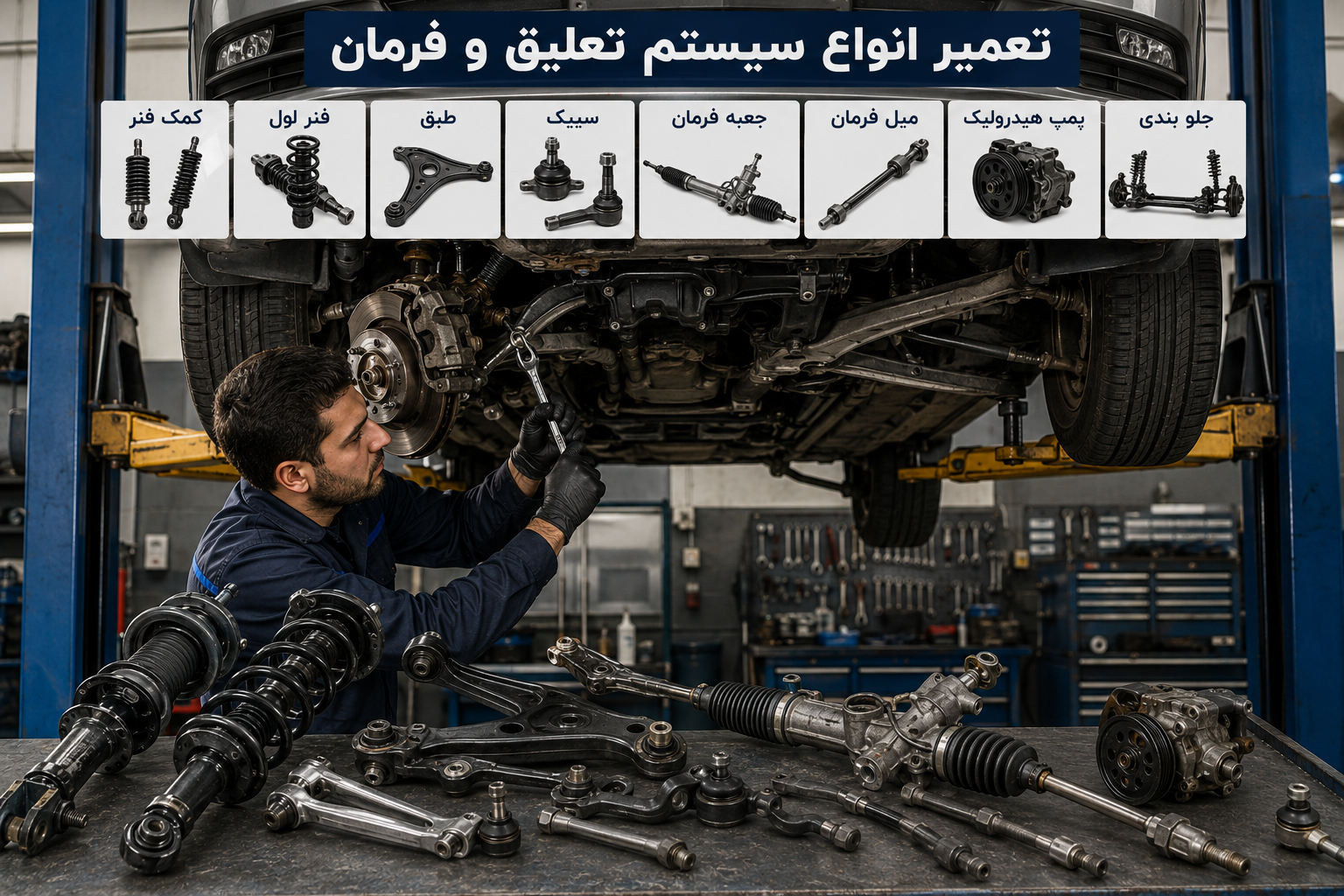 تعمیر انواع سیستم تعلیق و فرمان